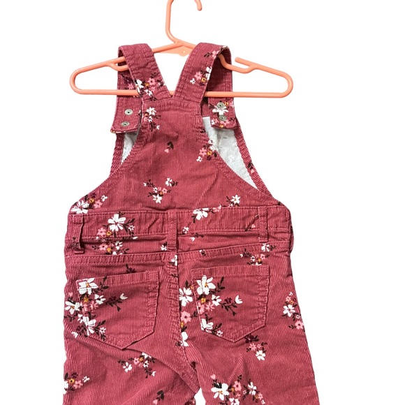 The Children’s place Overalls flower pattern 2T girls mauve pink kids overalls - Picture 6 of 10